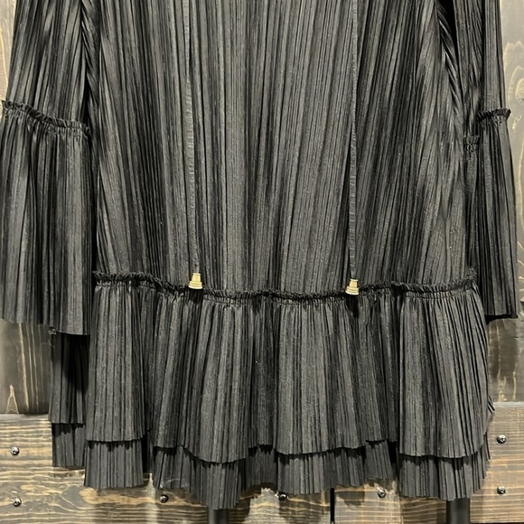 Free People Can’t Help It Mini Dress XS Black Oversized Flared Polyester Boho - Picture 5 of 12